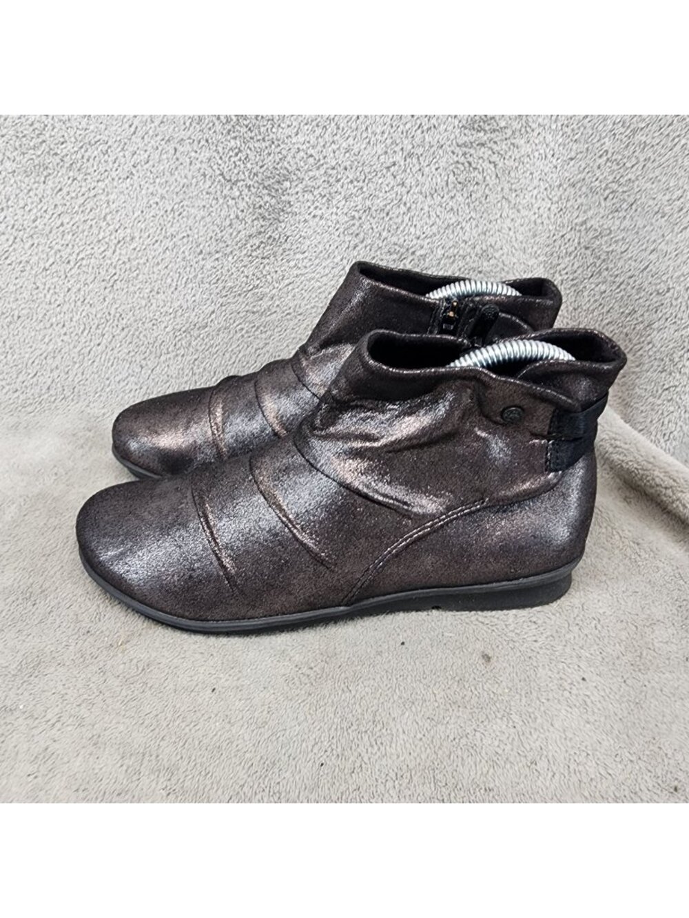 Bussola Shoes Womens EU 37 US 6.5 Coimbra Black Faux Leather Ankle Boots *Read*